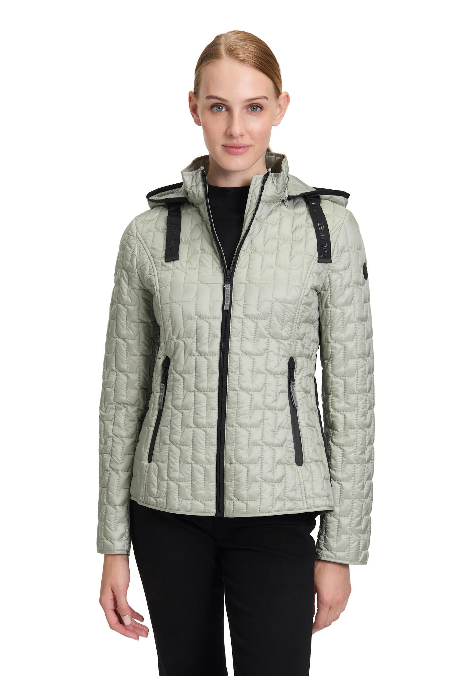 Steppjacke mit Stehkragen - 8458-Sky Gray - Grün