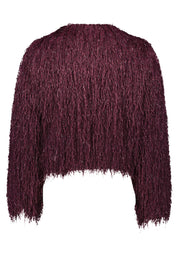 Bomberjacke mit Fransen - 4715-Deep Dahlia - Rot