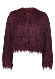 Bomberjacke mit Fransen - 4715-Deep Dahlia - Rot