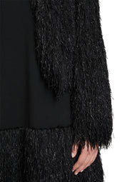 Bomberjacke mit Fransen - 9045-Black - Schwarz