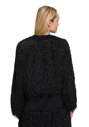 Bomberjacke mit Fransen - 9045-Black - Schwarz