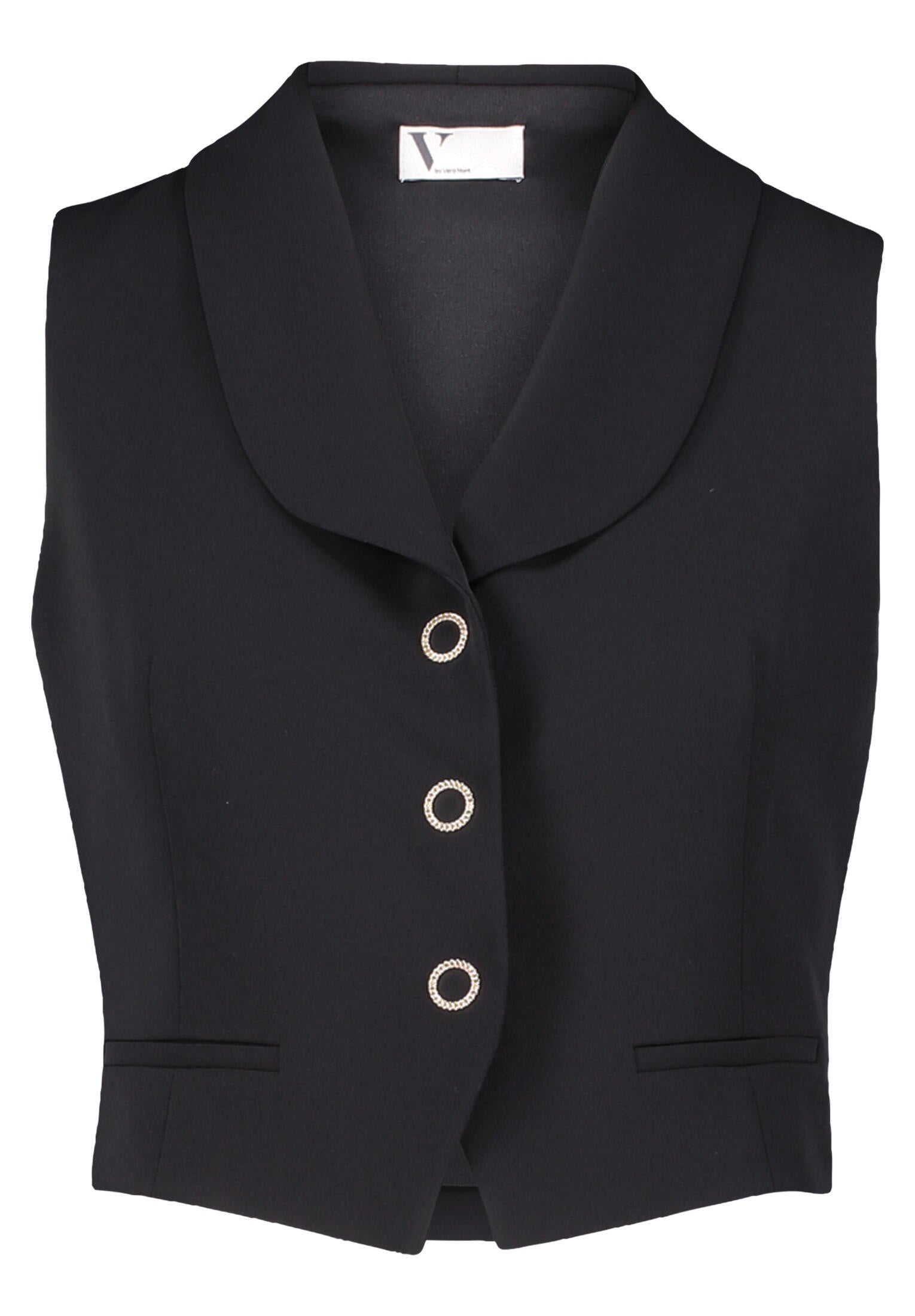 Anzugweste mit V-Ausschnitt - 9045-Black - Schwarz