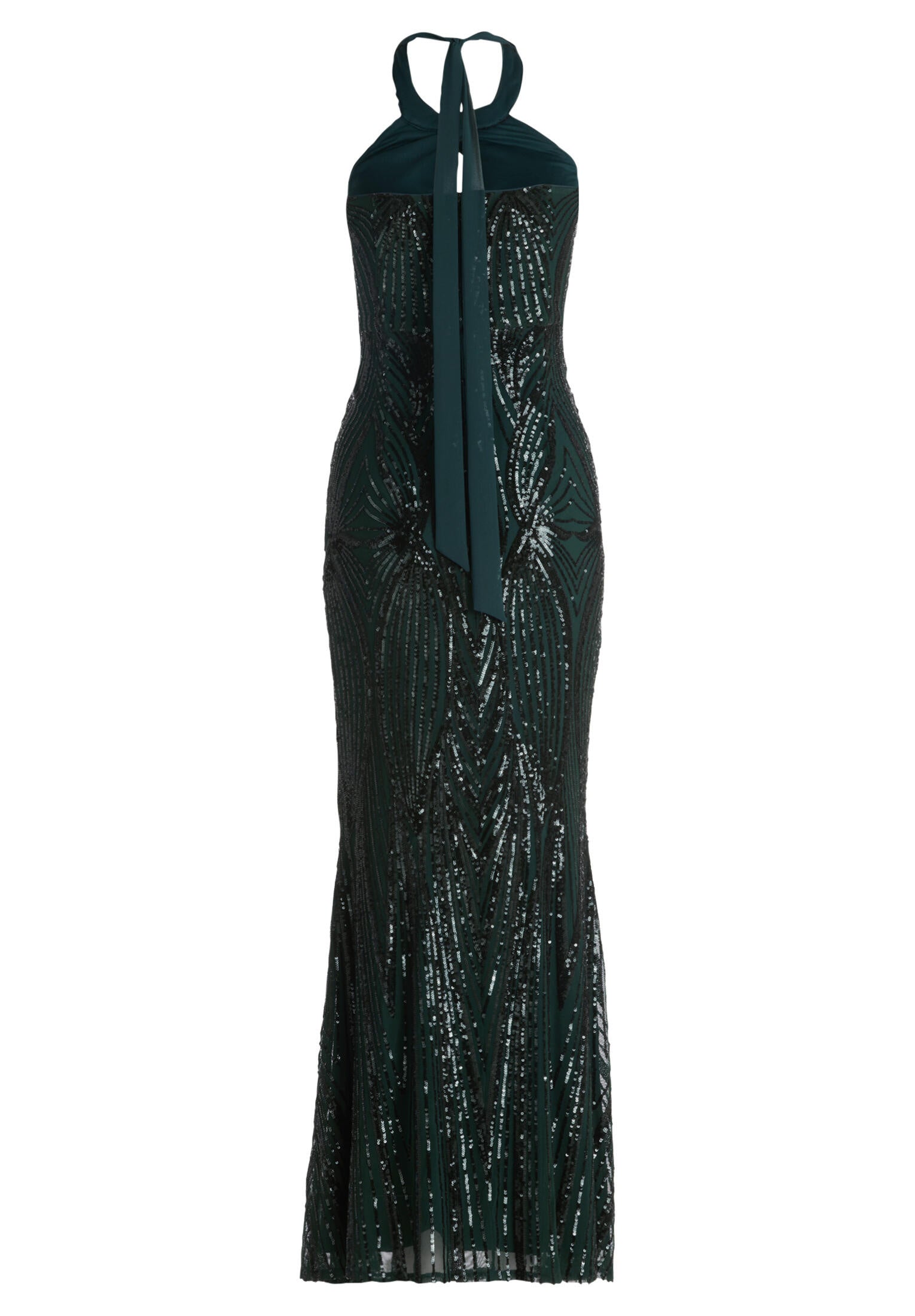 Abendkleid Maxi mit Pailletten - 9237-Dusty Slate - Grün