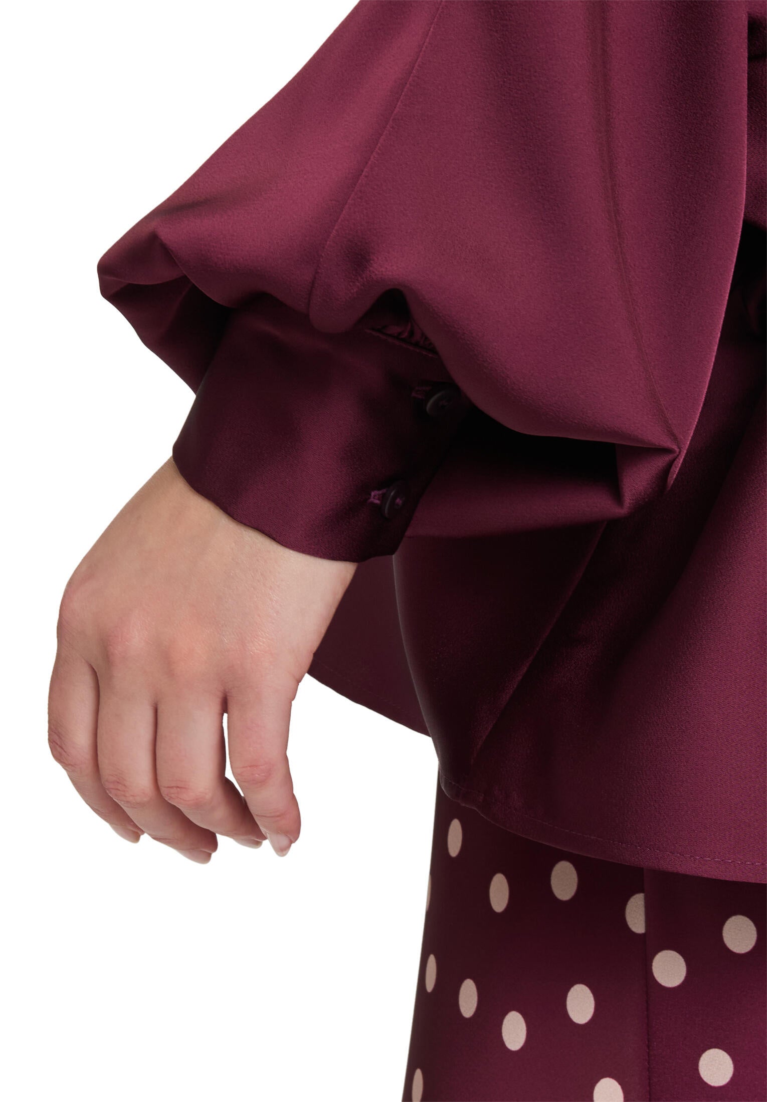 Satinbluse mit Hemdkragen - 4715-Deep Dahlia - Rot