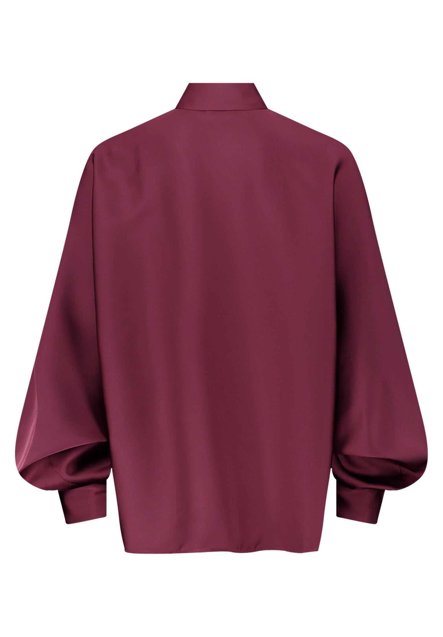 Satinbluse mit Hemdkragen - 4715-Deep Dahlia - Rot