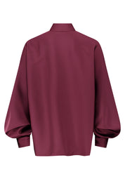 Satinbluse mit Hemdkragen - 4715-Deep Dahlia - Rot