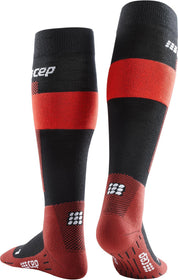 Merino Kompressionssocken Skiing - 341-red - Rot | Schwarz