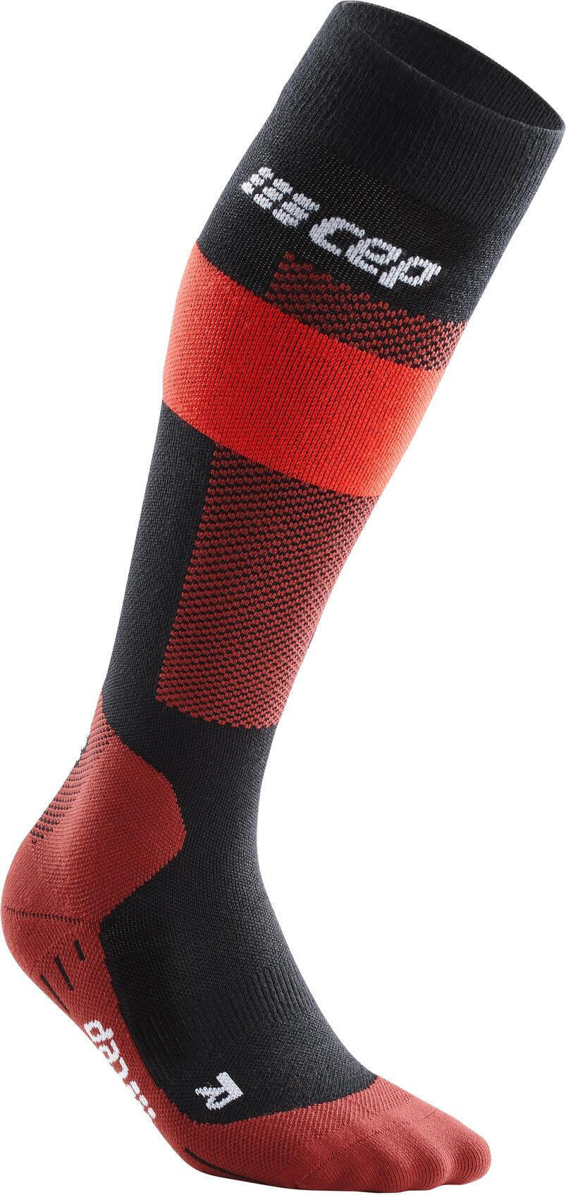 Merino Kompressionssocken Skiing - 341-red - Rot | Schwarz