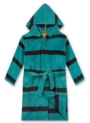 Gestreifter Bademantel - 40043 green aqua - Grün
