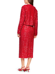 Bolero-Jacke mit Pailletten - 282 - Rot