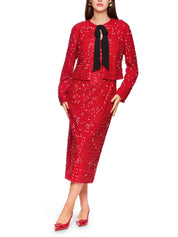 Bolero-Jacke mit Pailletten - 282 - Rot