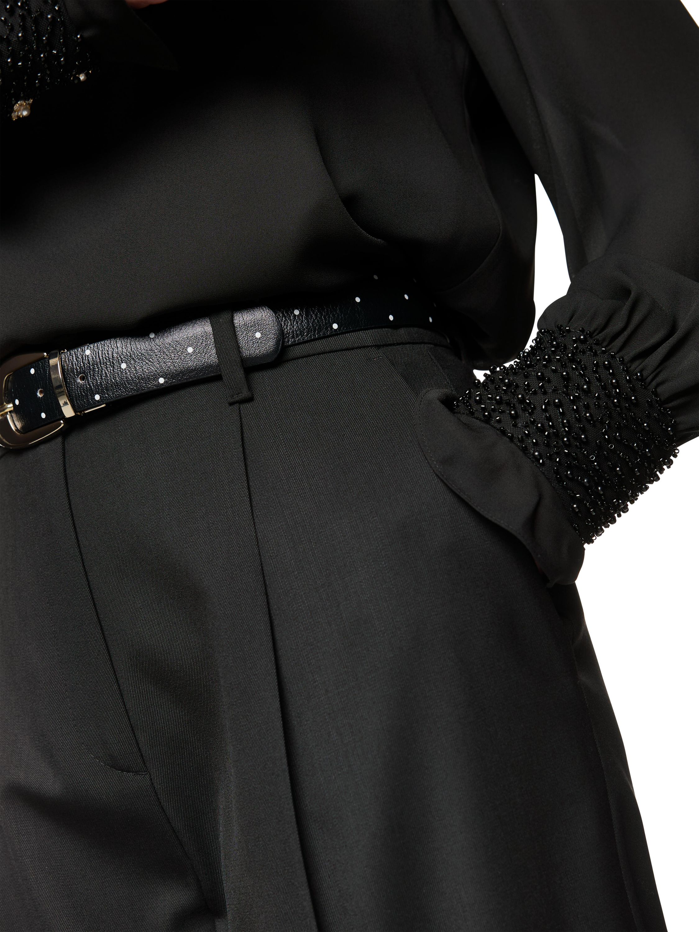 Bundfalten-Hose FAQUS Feminine Fit - 900 - Schwarz