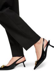 Bundfalten-Hose FAQUS Feminine Fit - 900 - Schwarz