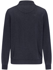 Pullover mit Zip Kragen - 690-navy - Blau