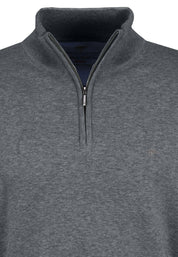 Pullover mit Zip Kragen - 936-steel - Grau