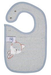 Lätzchen FILOU aus Baumwolle - 318-graublau - Blau