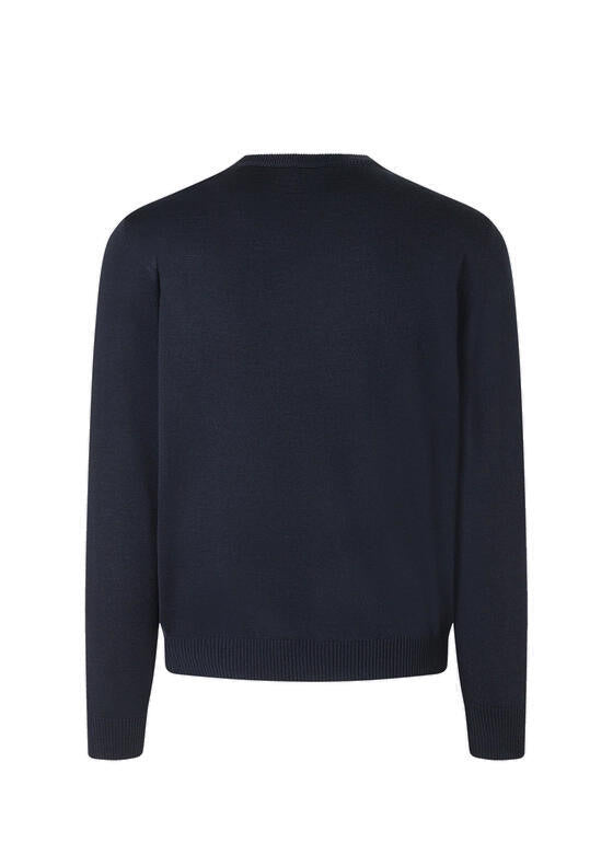 Strickpullover aus Schurwolle - 399 - Blau