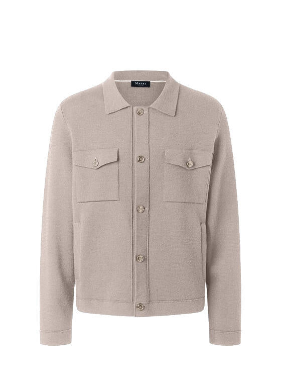 Overshirt aus Merinowolle - 124 - Beige