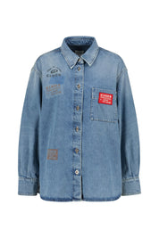 Jeansjacke mit Knöpfen - MBL - Blau