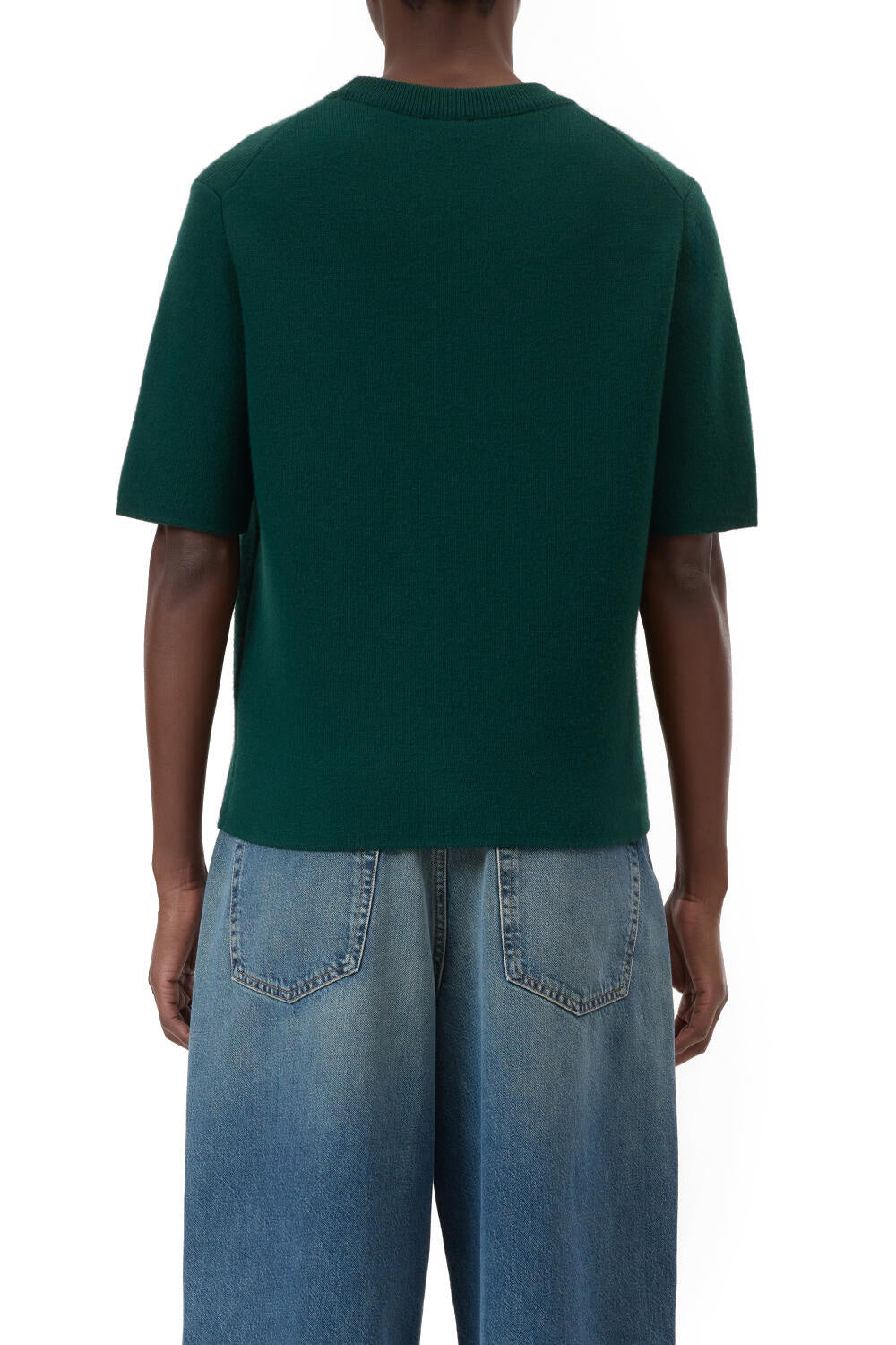 Strick-T-Shirt aus Wolle - 669 - Grün