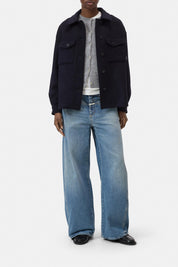 Übergangsjacke aus Schurwollmix - 568 - Blau