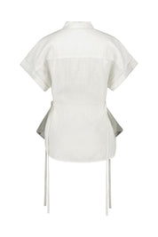 Bluse aus Leinenmix - 200 - Weiß