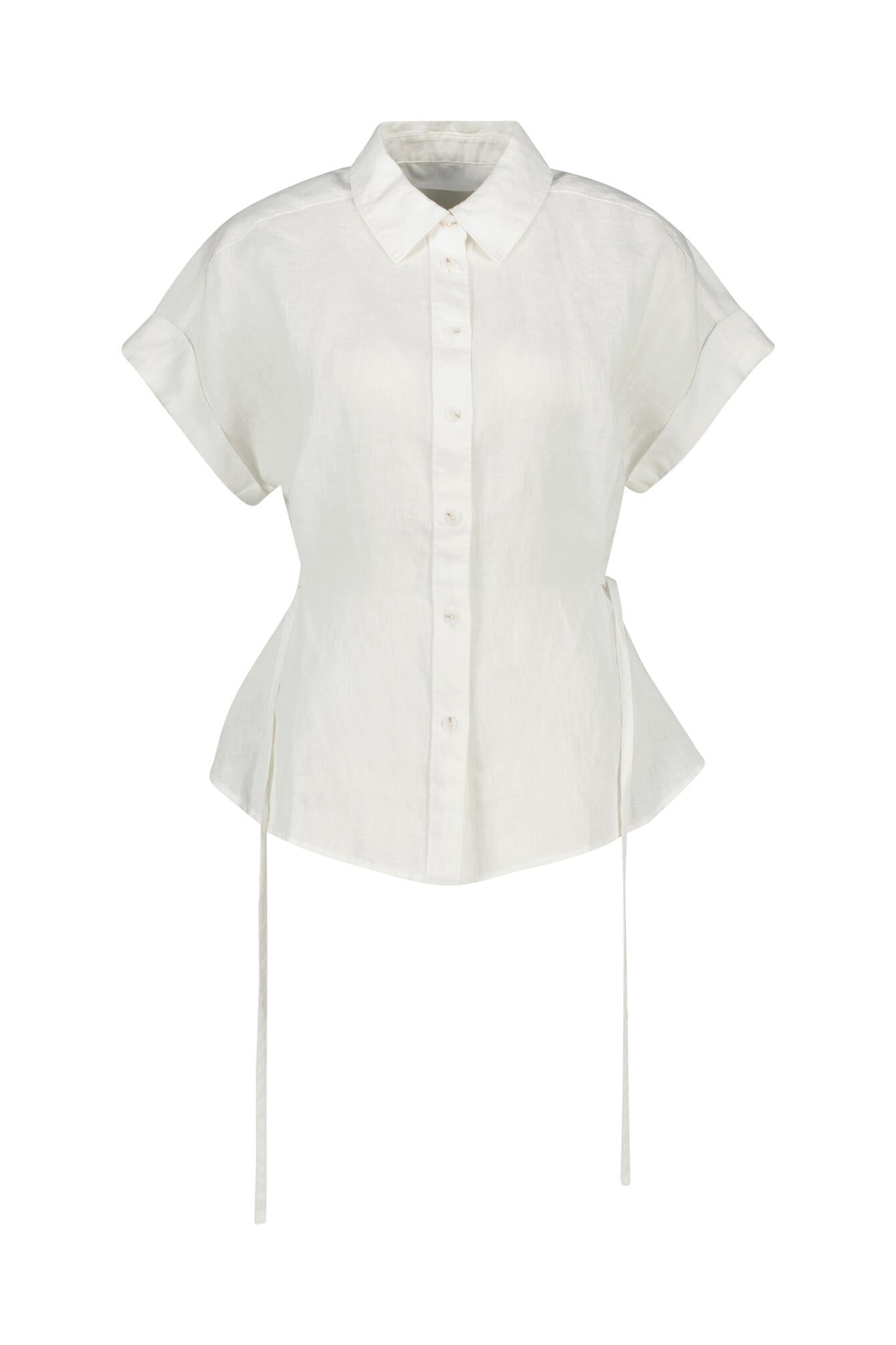 Bluse aus Leinenmix - 200 - Weiß