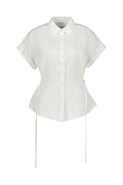 Bluse aus Leinenmix - 200 - Weiß