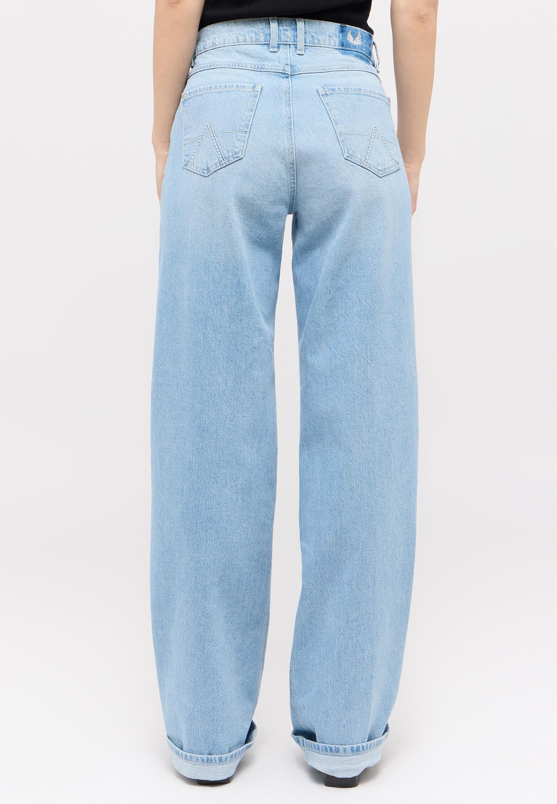 Jeans SELVEDGE Wide Leg - 35758-bleached blue random use - Blau