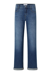 Jeans SELVEDGE Wide Leg - 33758-mid blue random used - Blau