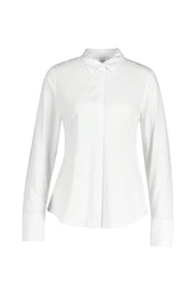 Jersey-Bluse aus Baumwollmix - 00-weiss - Weiß