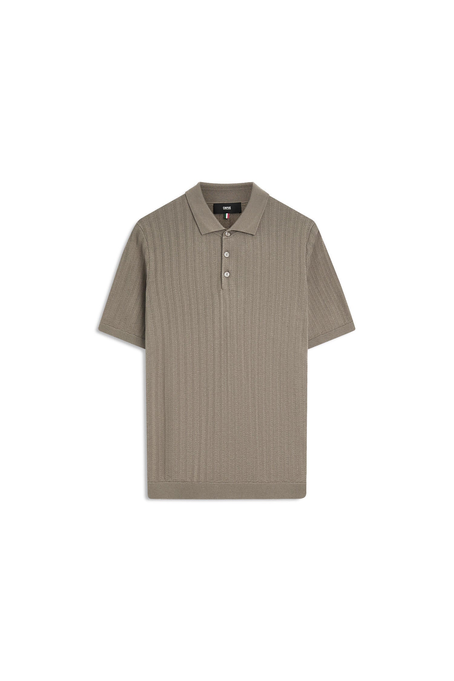 Strukturiertes Strickpoloshirt - 85-grUEn - Khaki