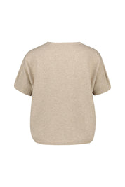 Strick-T-Shirt CIOLARA aus Baumwollmix - 12-hellbeige - Beige