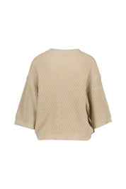 Strick-T-Shirt aus Baumwollmix - 10-hellbeige - Beige