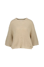 Strick-T-Shirt aus Baumwollmix - 10-hellbeige - Beige