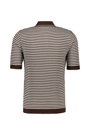 Strickpoloshirt CIFLAVIEN aus Baumwollmix - 58-dunkellila - Braun