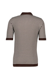 Strickpoloshirt CIFLAVIEN aus Baumwollmix - 58-dunkellila - Braun