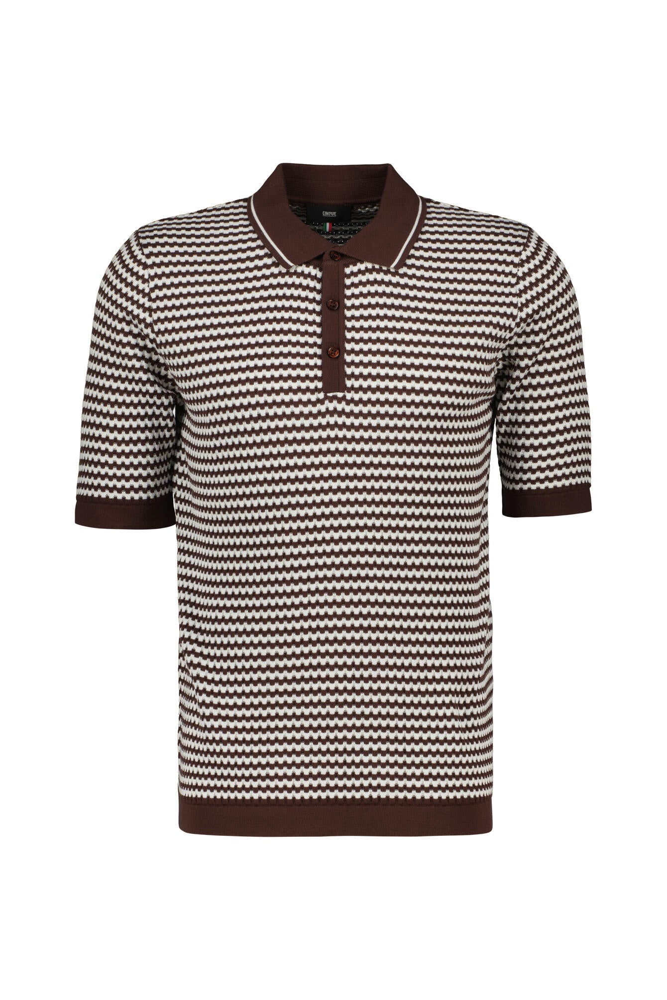 Strickpoloshirt CIFLAVIEN aus Baumwollmix - 58-dunkellila - Braun