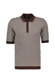 Strickpoloshirt CIFLAVIEN aus Baumwollmix - 58-dunkellila - Braun