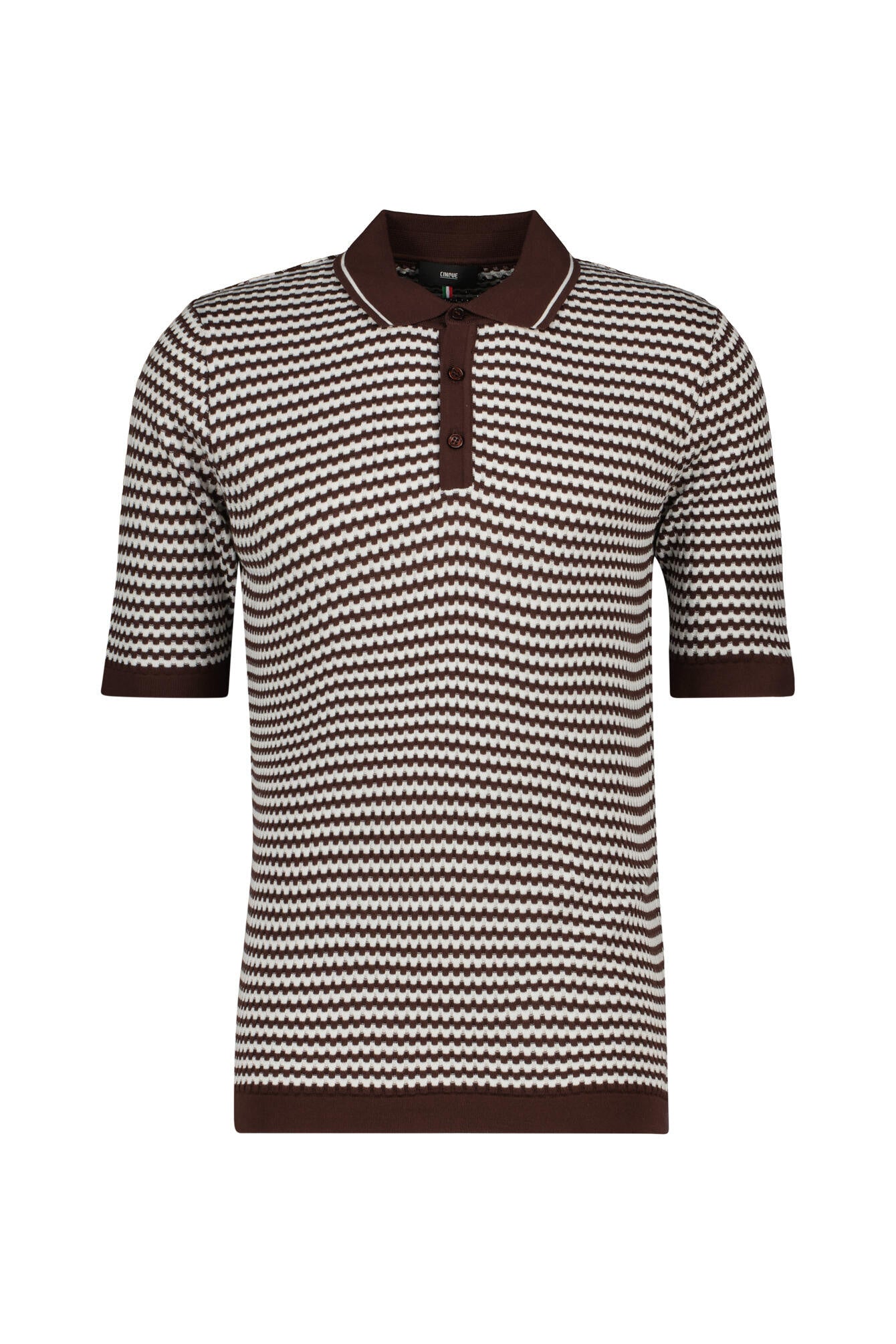 Strickpoloshirt CIFLAVIEN aus Baumwollmix - 58-dunkellila - Braun