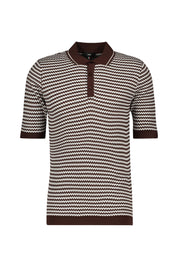 Strickpoloshirt CIFLAVIEN aus Baumwollmix - 58-dunkellila - Braun