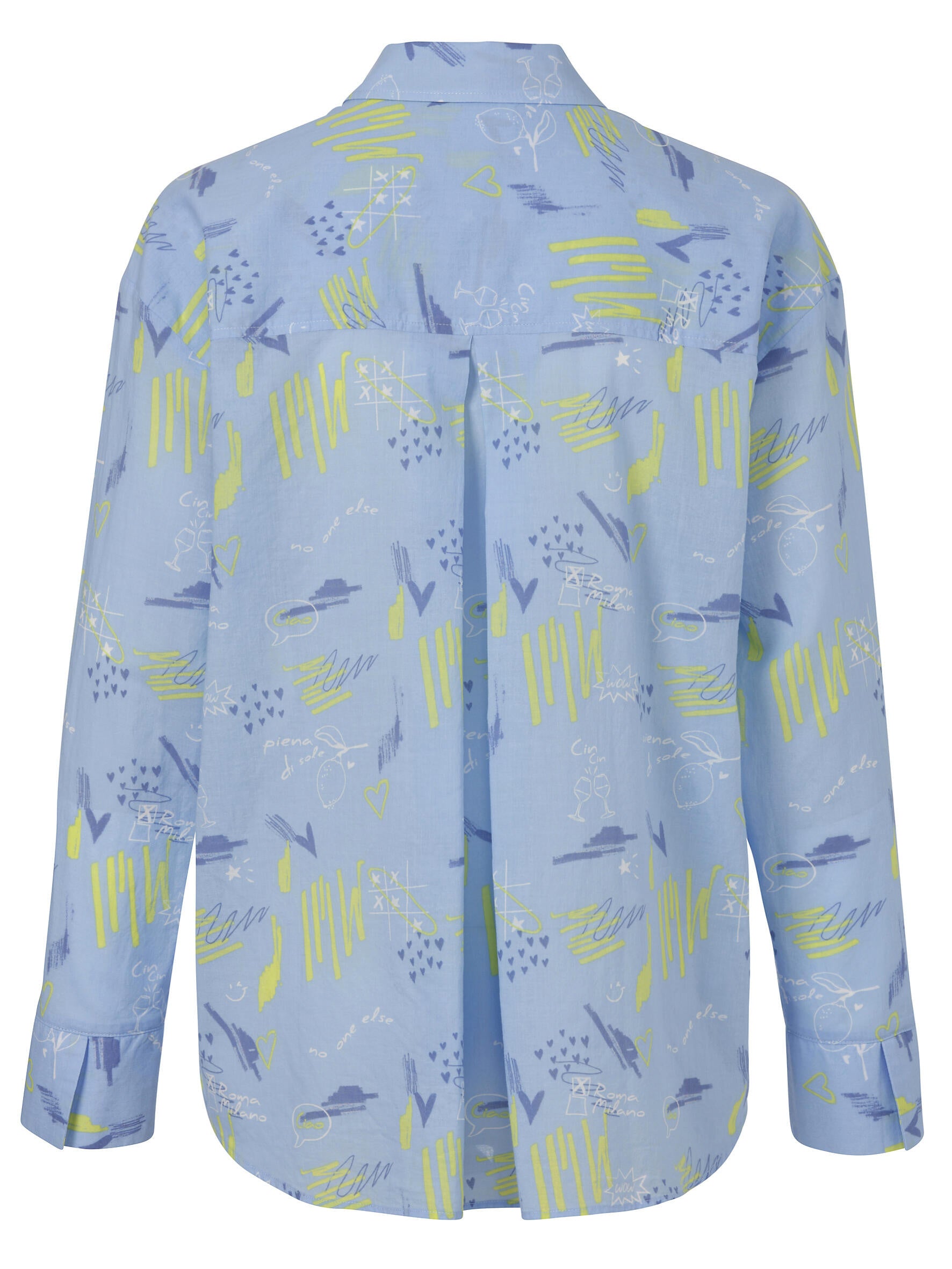 Bluse gemustert aus Baumwolle - 867-sky blue multicolor - Blau