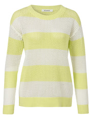 Strickpullover aus Baumwollmix - 474954-lime / offwhite - Grün