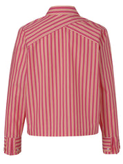 Bluse gestreift aus Baumwollmix - 677-fuchsia multicolor - Pink