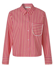 Bluse gestreift aus Baumwollmix - 677-fuchsia multicolor - Pink