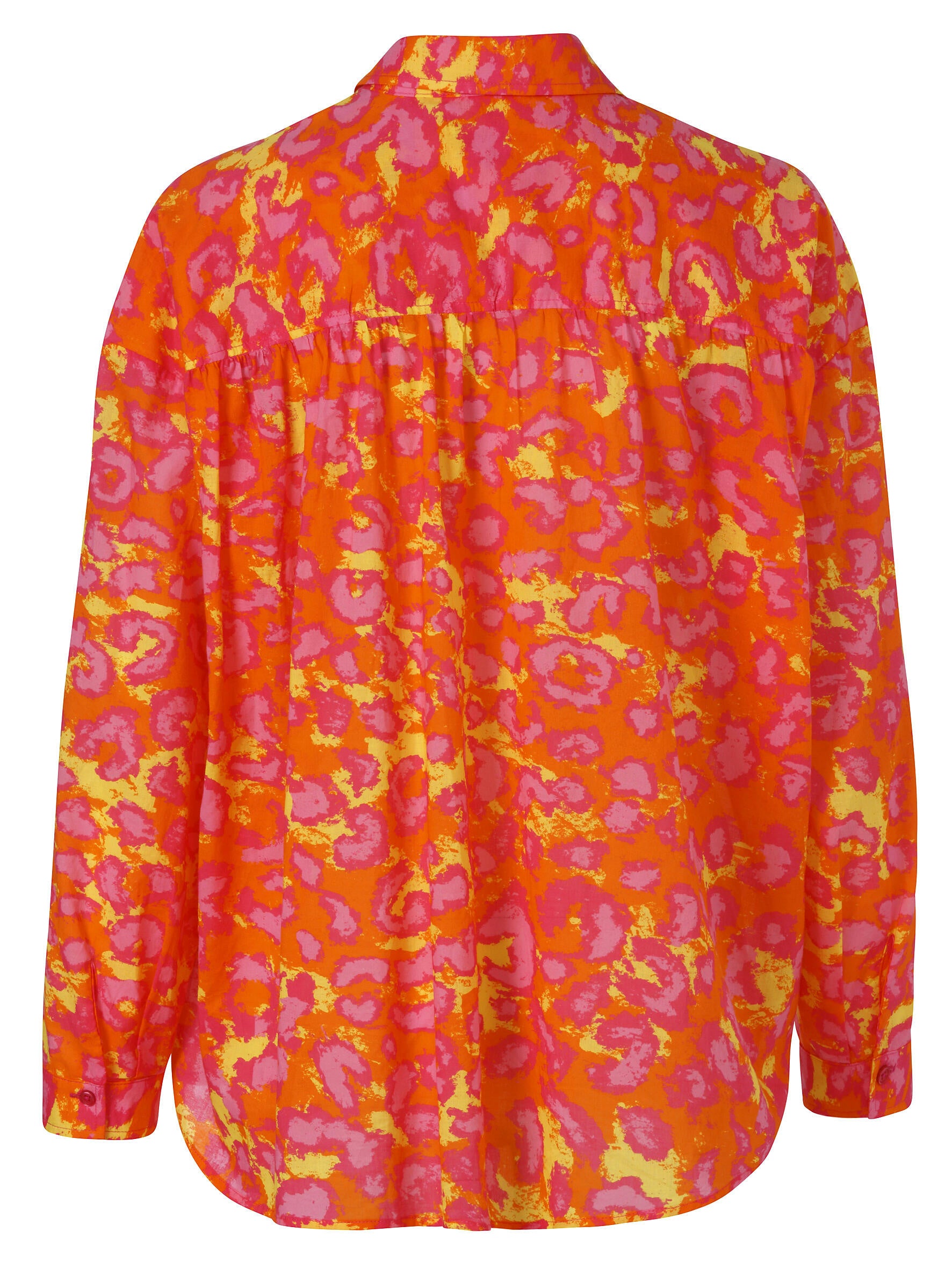 Bluse gemustert aus Baumwolle - 677-fuchsia multicolor - Orange