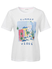 T-Shirt aus Baumwolle - 997-white multicolor - Weiß