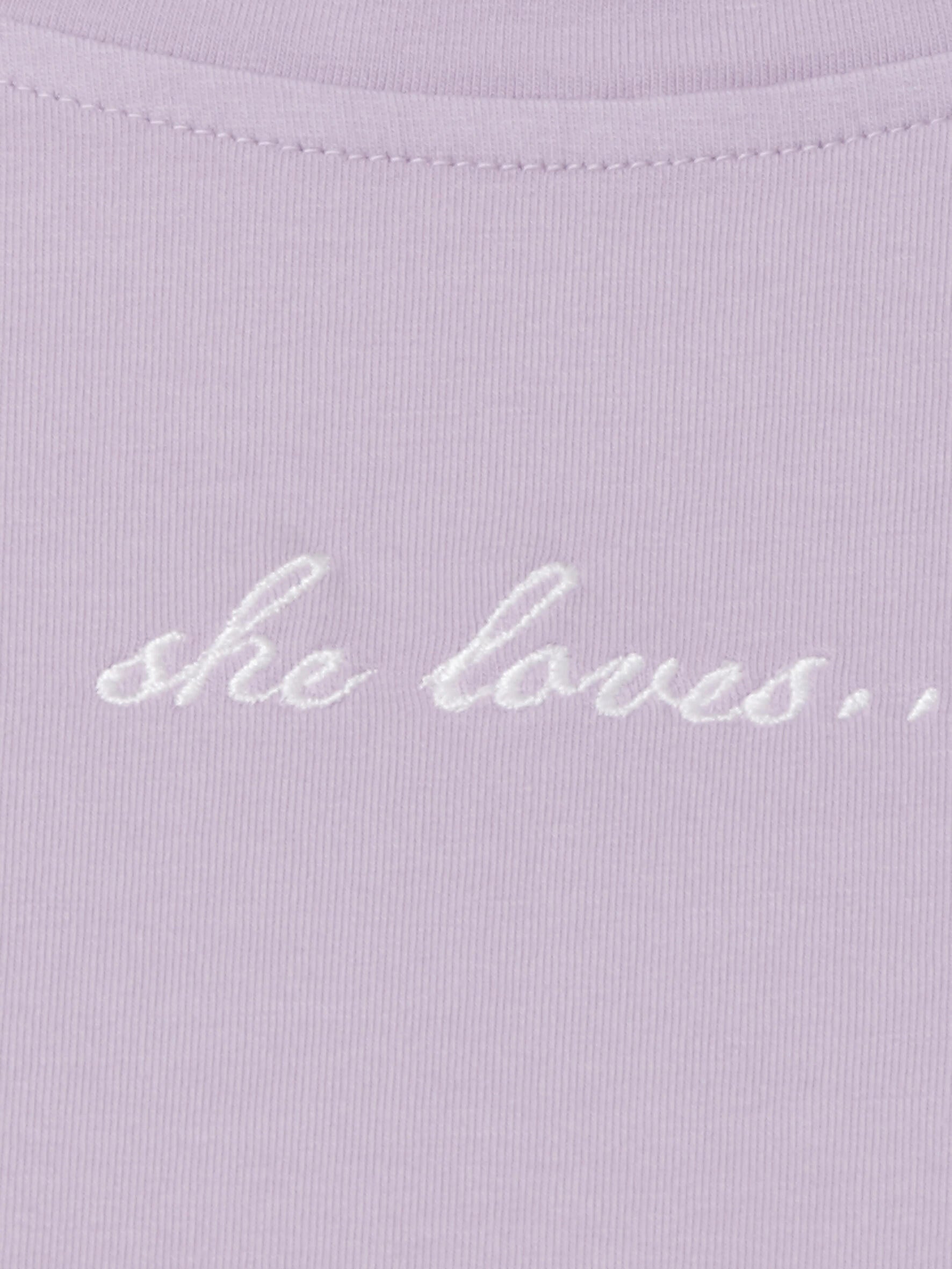 T-Shirt aus Baumwolle - 264994-lilac / white - Violett