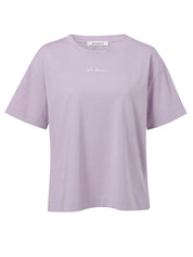 T-Shirt aus Baumwolle - 264994-lilac / white - Violett