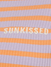 T-Shirt gestreift aus Rippstrick - 387-coral multicolor - Violett